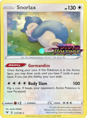 Snorlax (131/185) [Sword & Shield: Black Star Promos] | Arkham Games and Comics