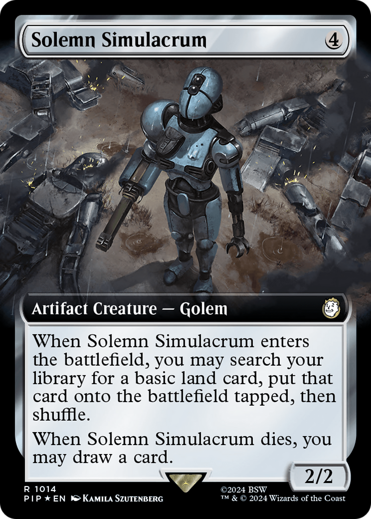 Solemn Simulacrum (Extended Art) (Surge Foil) [Fallout] | Arkham Games and Comics