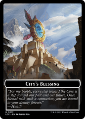 City's Blessing // Dinosaur Double-Sided Token [The Lost Caverns of Ixalan Commander Tokens] | Arkham Games and Comics