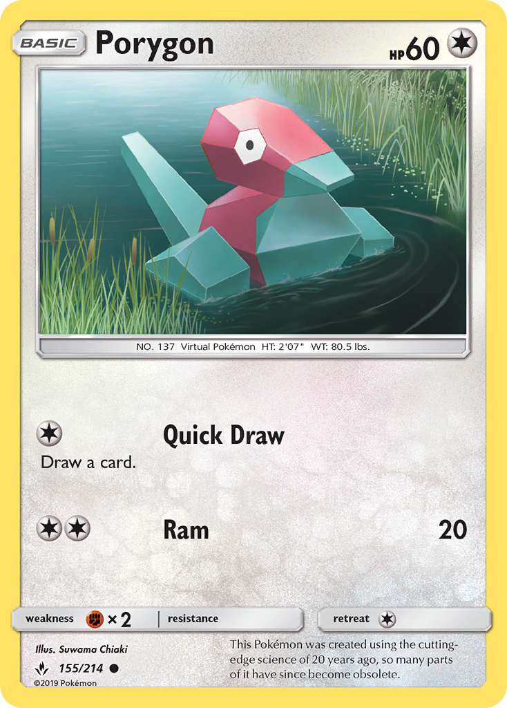 Porygon (155/214) [Sun & Moon: Unbroken Bonds] | Arkham Games and Comics