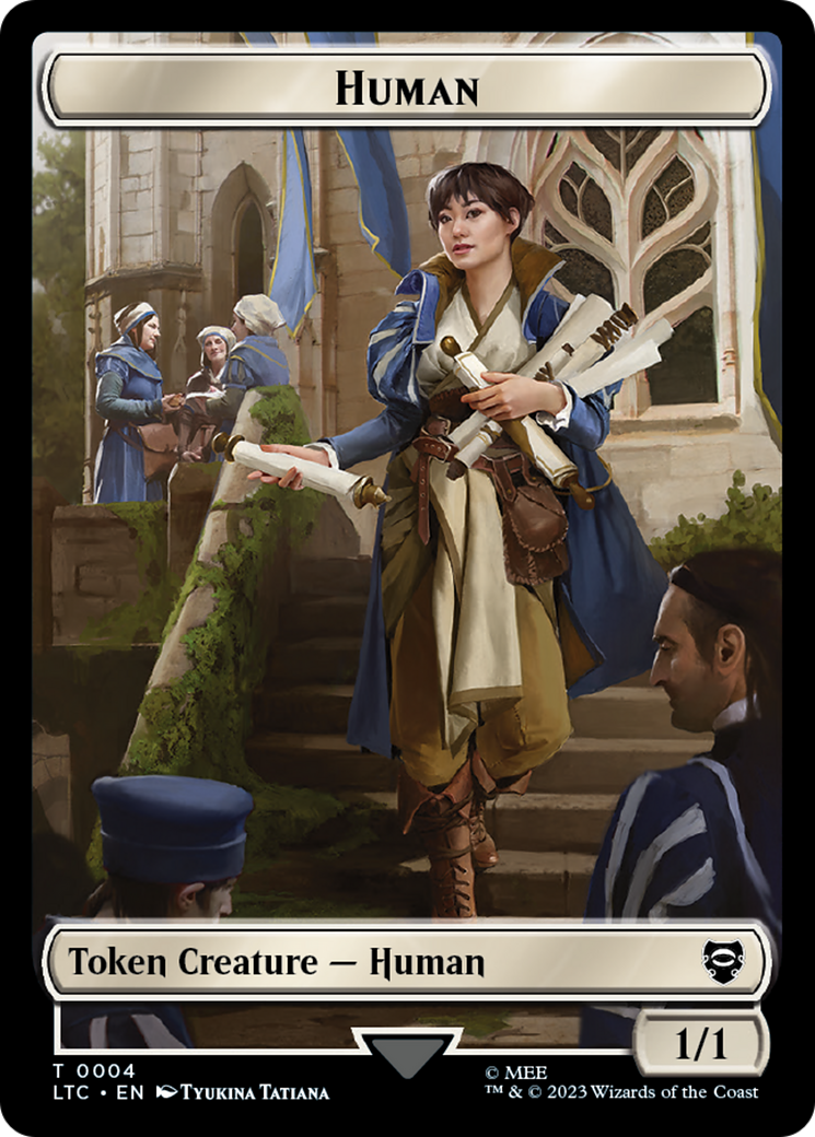 Human Knight // Human Double-Sided Token [The Lord of the Rings: Tales of Middle-Earth Commander Tokens] | Arkham Games and Comics