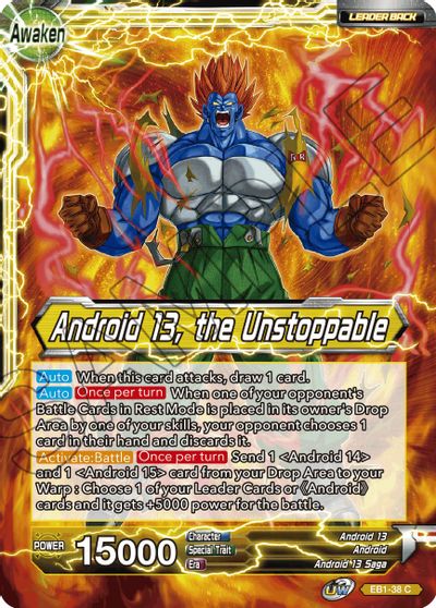 Android 13, Android 14, & Android 15 // Android 13, the Unstoppable (EB1-38) [Battle Evolution Booster] | Arkham Games and Comics