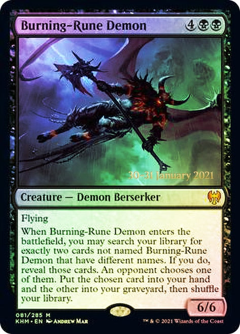 Burning-Rune Demon  [Kaldheim Prerelease Promos] | Arkham Games and Comics