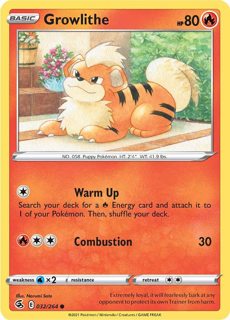 Growlithe (032/264) [Sword & Shield: Fusion Strike] | Arkham Games and Comics