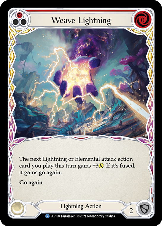 Weave Lightning (Red) [ELE180] (Tales of Aria)  1st Edition Rainbow Foil | Arkham Games and Comics