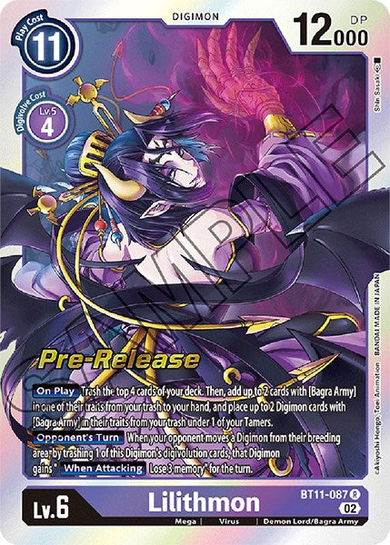 Lilithmon [BT11-087] [Dimensional Phase Pre-Release Promos] | Arkham Games and Comics