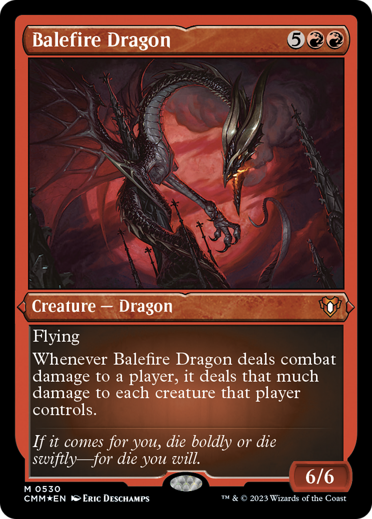 Balefire Dragon (Foil Etched) [Commander Masters] | Arkham Games and Comics