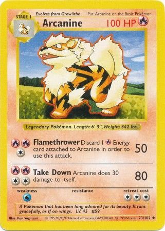 Arcanine (23/102) [Base Set Shadowless Unlimited] | Arkham Games and Comics