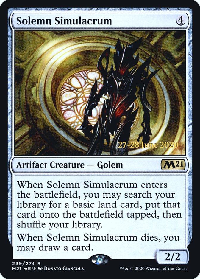 Solemn Simulacrum  [Core Set 2021 Prerelease Promos] | Arkham Games and Comics