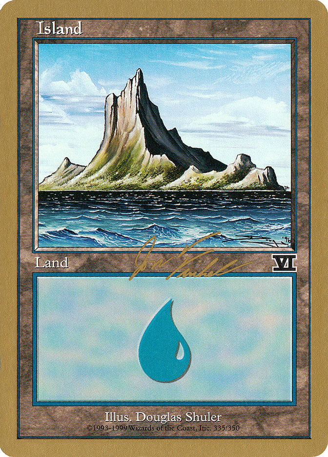 Island (jf335) (Jon Finkel) [World Championship Decks 2000] | Arkham Games and Comics