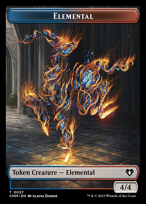 Treasure // Elemental (0037) Double-Sided Token [Commander Masters Tokens] | Arkham Games and Comics