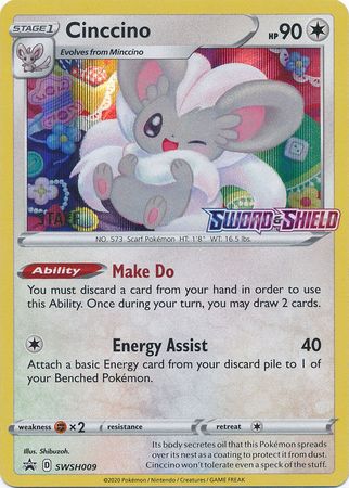 Cinccino (SWSH009) (Staff Prerelease Promo) [Sword & Shield: Black Star Promos] | Arkham Games and Comics