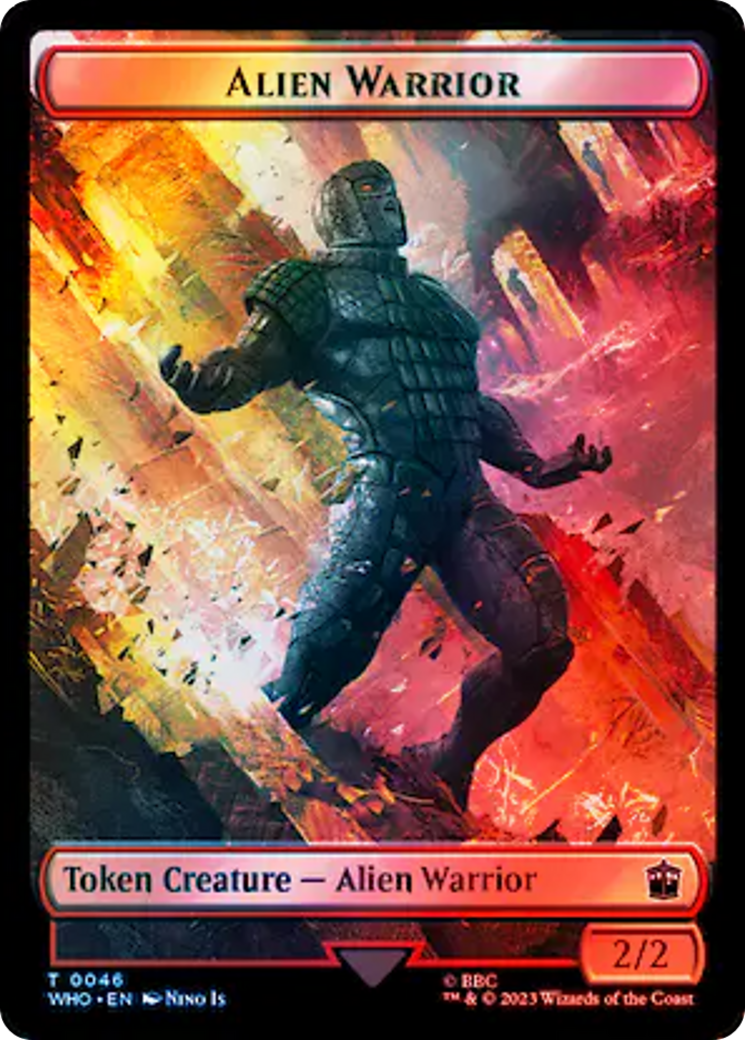 Dalek // Alien Warrior Double-Sided Token (Surge Foil) [Doctor Who Tokens] | Arkham Games and Comics