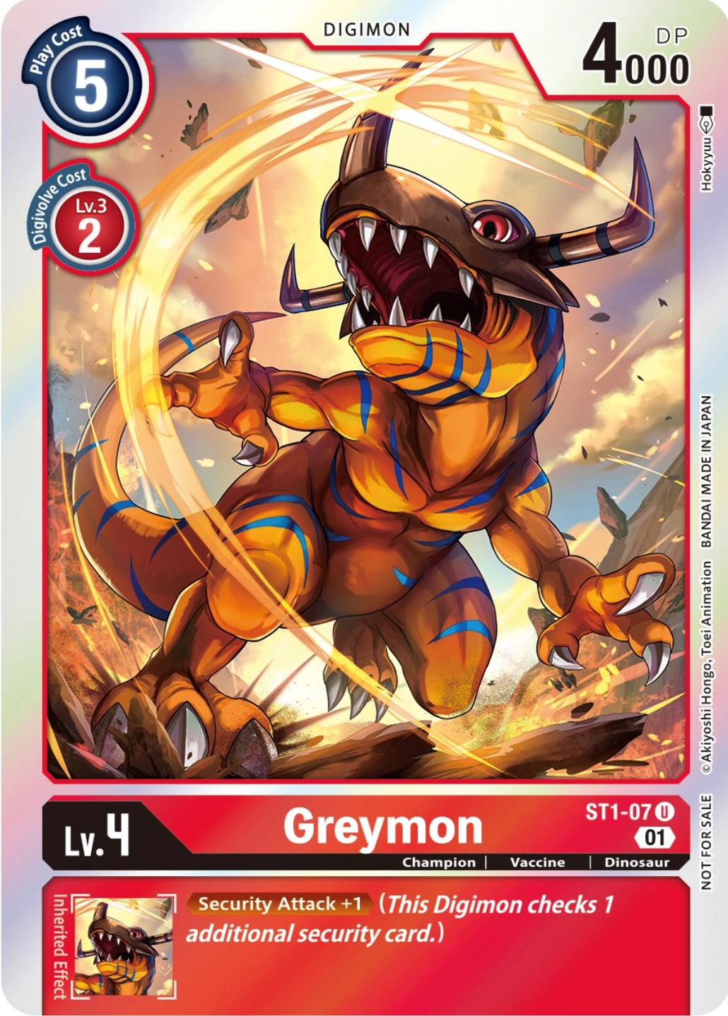 Greymon [ST1-07] (ST-11 Special Entry Pack) [Starter Deck: Gaia Red Promos] | Arkham Games and Comics