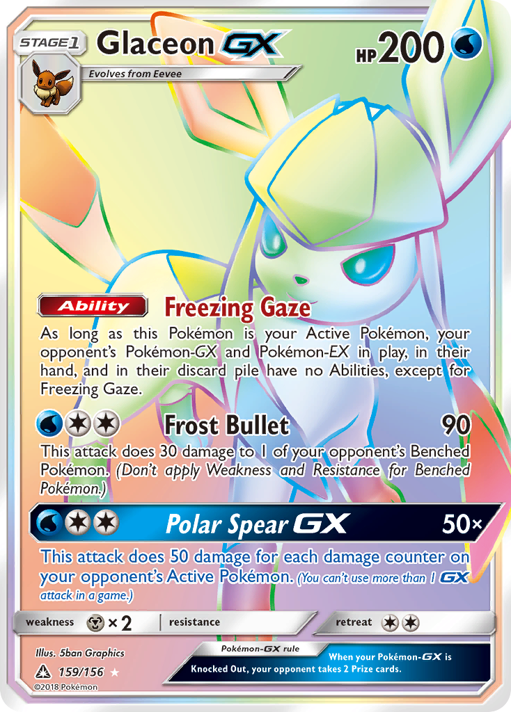 Glaceon GX (159/156) [Sun & Moon: Ultra Prism] | Arkham Games and Comics