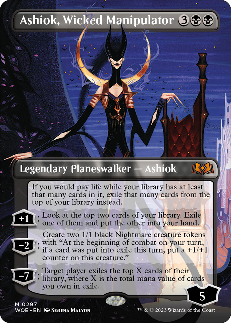 Ashiok, Wicked Manipulator (Borderless Alternate Art) [Wilds of Eldraine] | Arkham Games and Comics