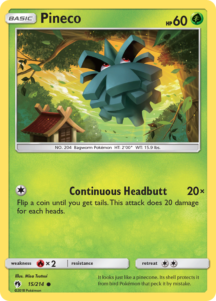 Pineco (15/214) [Sun & Moon: Lost Thunder] | Arkham Games and Comics