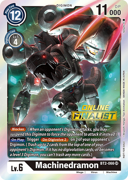 Machinedramon [BT2-066] (Online Finalist) [Release Special Booster Ver.1.0 Promos] | Arkham Games and Comics