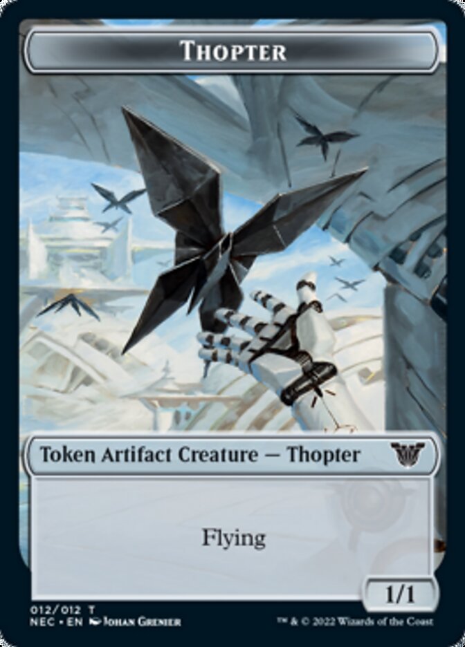 Thopter // Spirit (002) Double-sided Token [Kamigawa: Neon Dynasty Commander Tokens] | Arkham Games and Comics