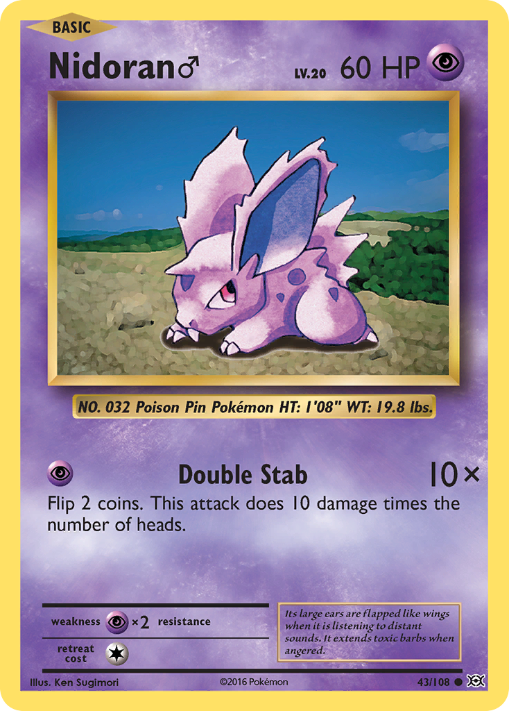 Nidoran (43/108) (Male) [XY: Evolutions] | Arkham Games and Comics