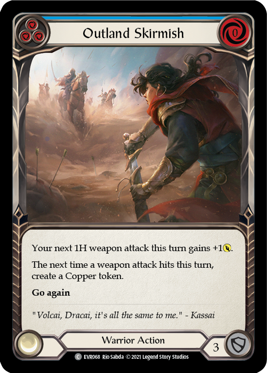 Outland Skirmish (Blue) [EVR068] (Everfest)  1st Edition Rainbow Foil | Arkham Games and Comics