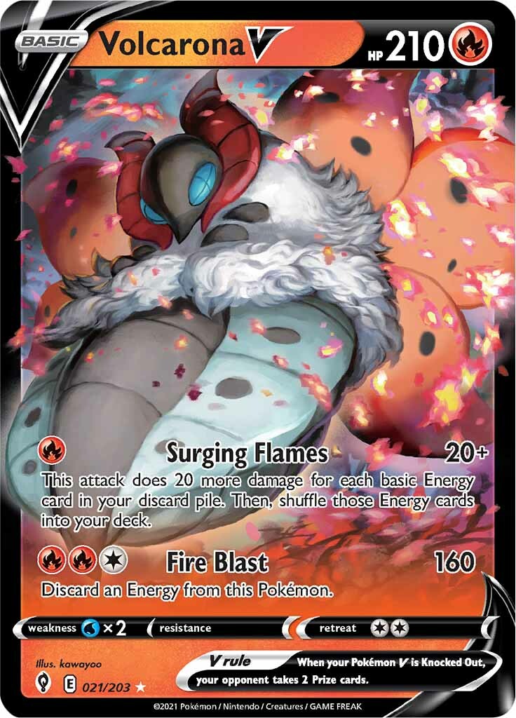 Volcarona V (021/203) [Sword & Shield: Evolving Skies] | Arkham Games and Comics