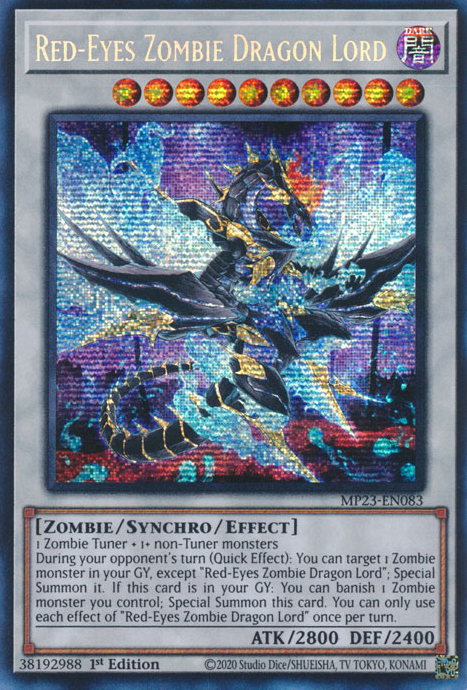 Red-Eyes Zombie Dragon Lord [MP23-EN083] Prismatic Secret Rare | Arkham Games and Comics