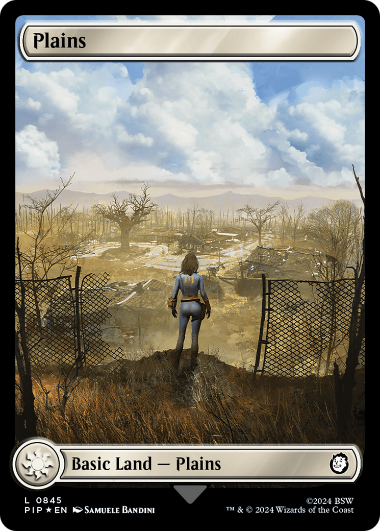 Plains (0845) (Surge Foil) [Fallout] | Arkham Games and Comics