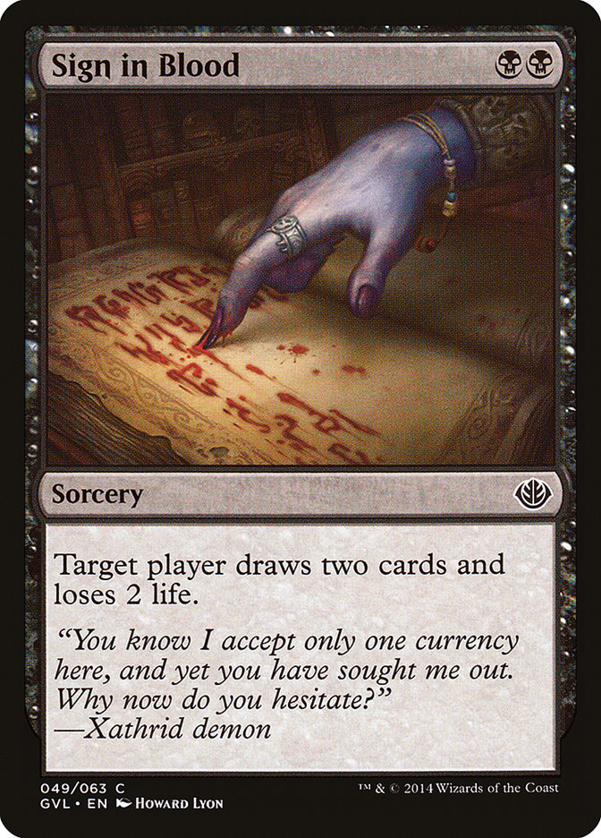 Sign in Blood (Garruk vs. Liliana) [Duel Decks Anthology] | Arkham Games and Comics