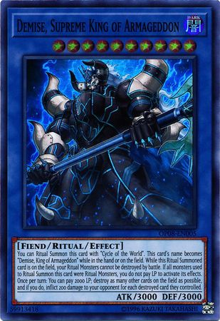 Demise, Supreme King of Armageddon [OP08-EN005] Super Rare | Arkham Games and Comics