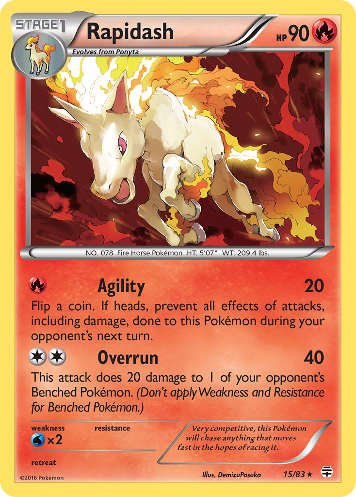 Rapidash (15/83) [XY: Generations] | Arkham Games and Comics