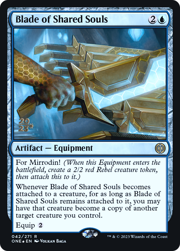 Blade of Shared Souls [Phyrexia: All Will Be One Prerelease Promos] | Arkham Games and Comics