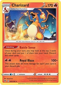 Charizard (025/185) (Cracked Ice Holo) (Theme Deck Exclusive) [Sword & Shield: Vivid Voltage] | Arkham Games and Comics
