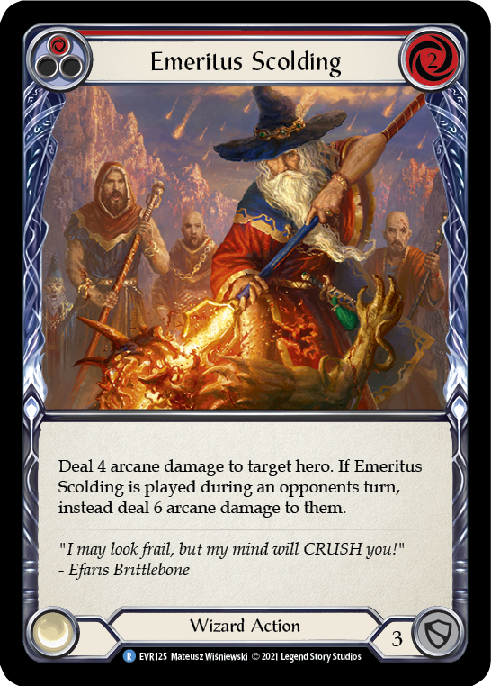 Emeritus Scolding (Red) [EVR125] (Everfest)  1st Edition Rainbow Foil | Arkham Games and Comics