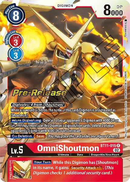 OmniShoutmon [BT11-015] [Dimensional Phase Pre-Release Promos] | Arkham Games and Comics