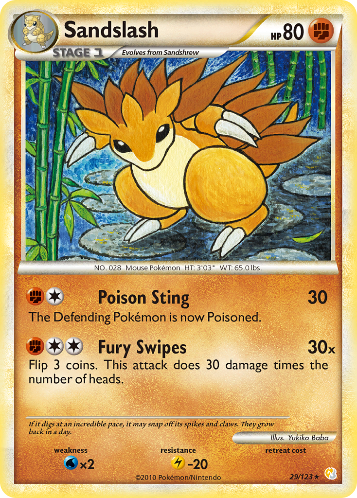 Sandslash (29/123) [HeartGold & SoulSilver: Base Set] | Arkham Games and Comics