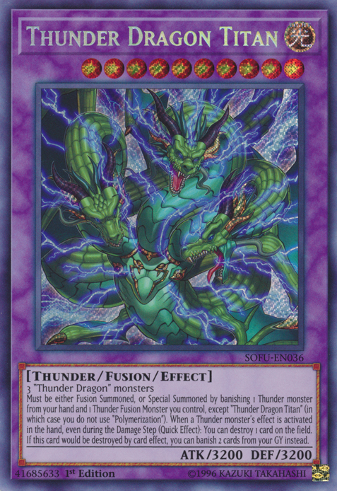 Thunder Dragon Titan [SOFU-EN036] Secret Rare | Arkham Games and Comics