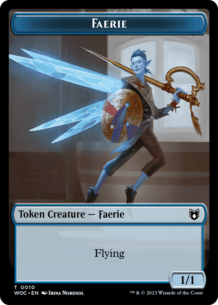 Faerie // Human Double-Sided Token [Wilds of Eldraine Commander Tokens] | Arkham Games and Comics
