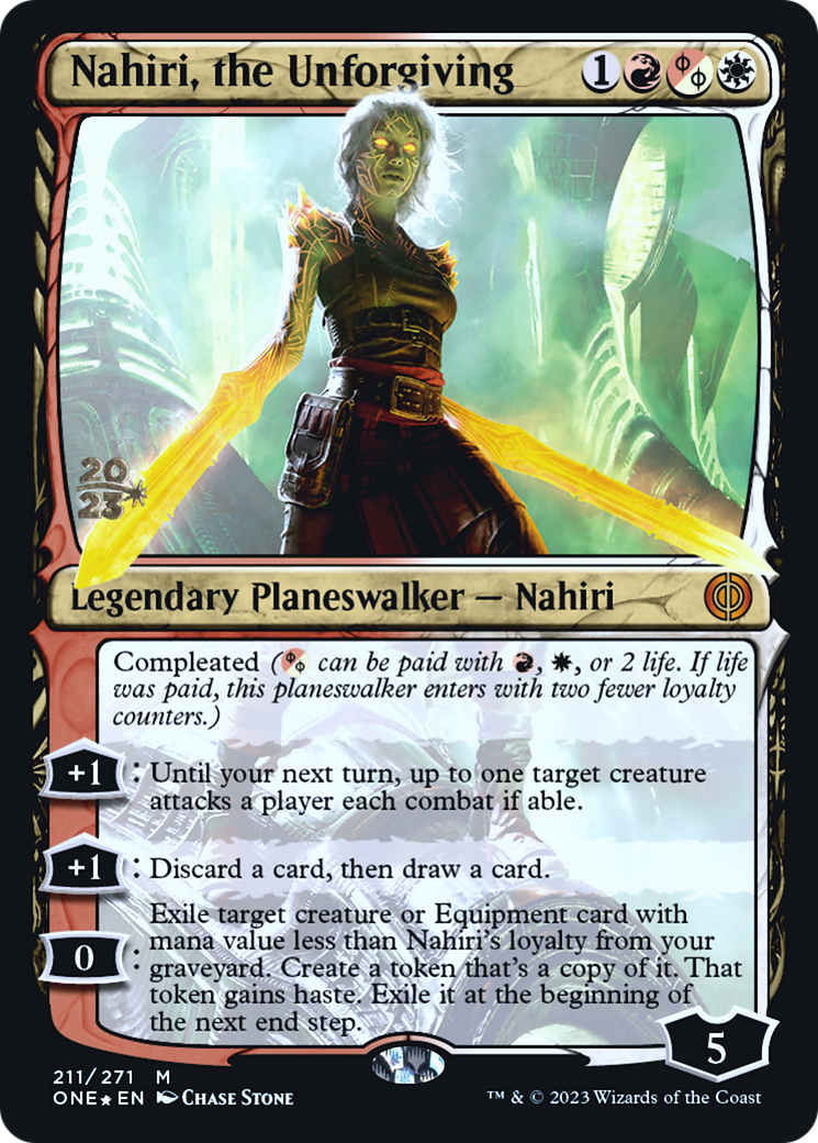 Nahiri, the Unforgiving [Phyrexia: All Will Be One Prerelease Promos] | Arkham Games and Comics