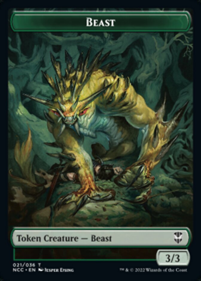 Plant // Beast Double-sided Token [Streets of New Capenna Commander Tokens] | Arkham Games and Comics