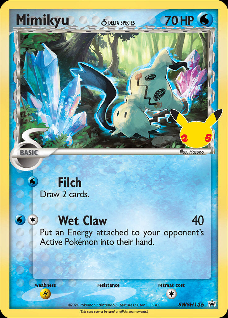 Mimikyu (SWSH136) (Delta Species) (Celebrations) [Sword & Shield: Black Star Promos] | Arkham Games and Comics