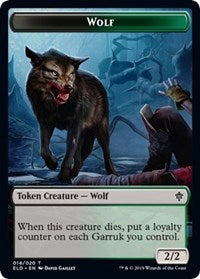 Wolf // Food (15) Double-sided Token [Throne of Eldraine Tokens] | Arkham Games and Comics