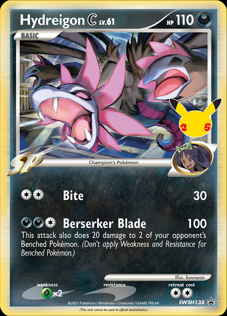 Hydreigon C (SWSH138) (Celebrations) [Sword & Shield: Black Star Promos] | Arkham Games and Comics