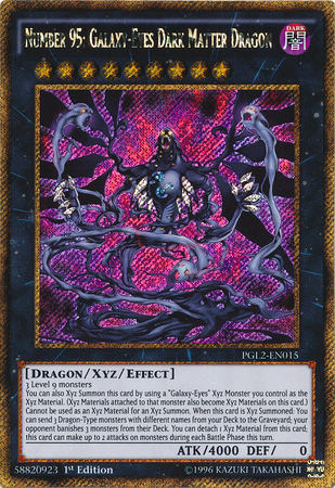 Number 95: Galaxy-Eyes Dark Matter Dragon [PGL2-EN015] Gold Secret Rare | Arkham Games and Comics