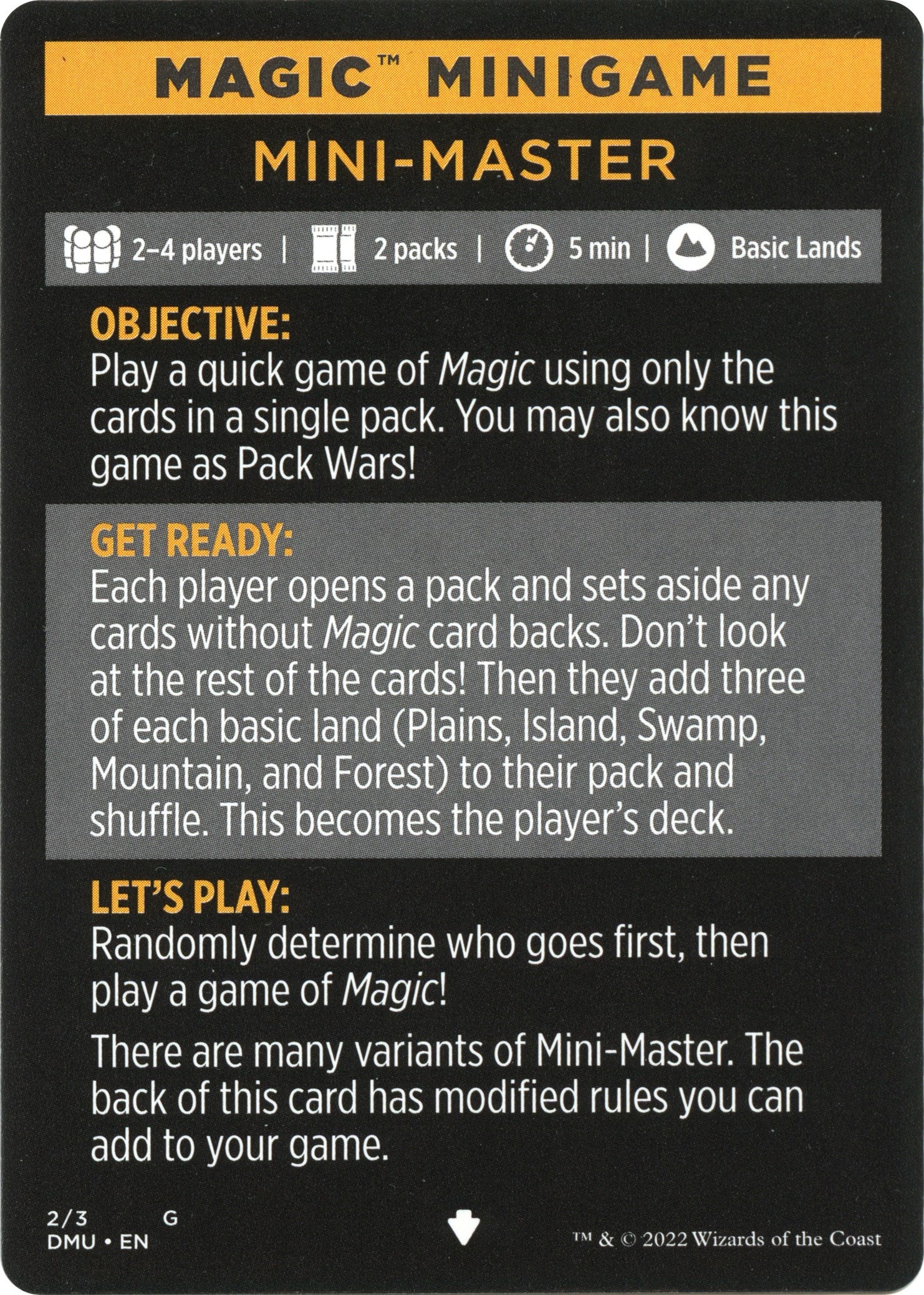 Mini-Master (Magic Minigame) [Dominaria United Minigame] | Arkham Games and Comics