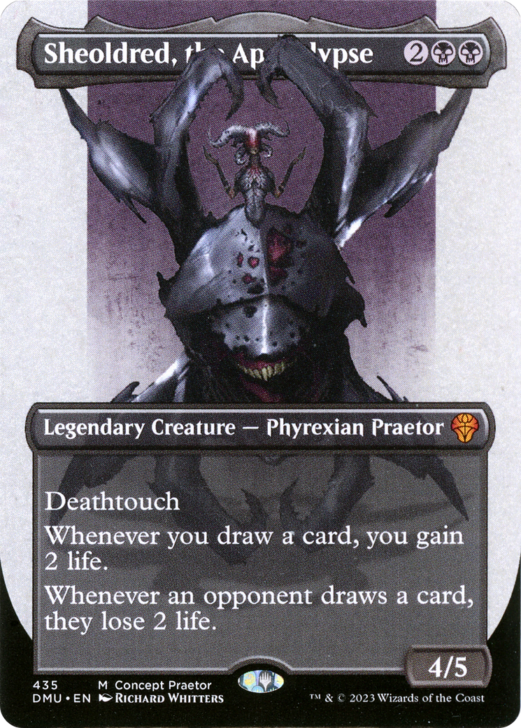 Sheoldred, the Apocalypse (Borderless Concept Praetors) [Phyrexia: All Will Be One] | Arkham Games and Comics