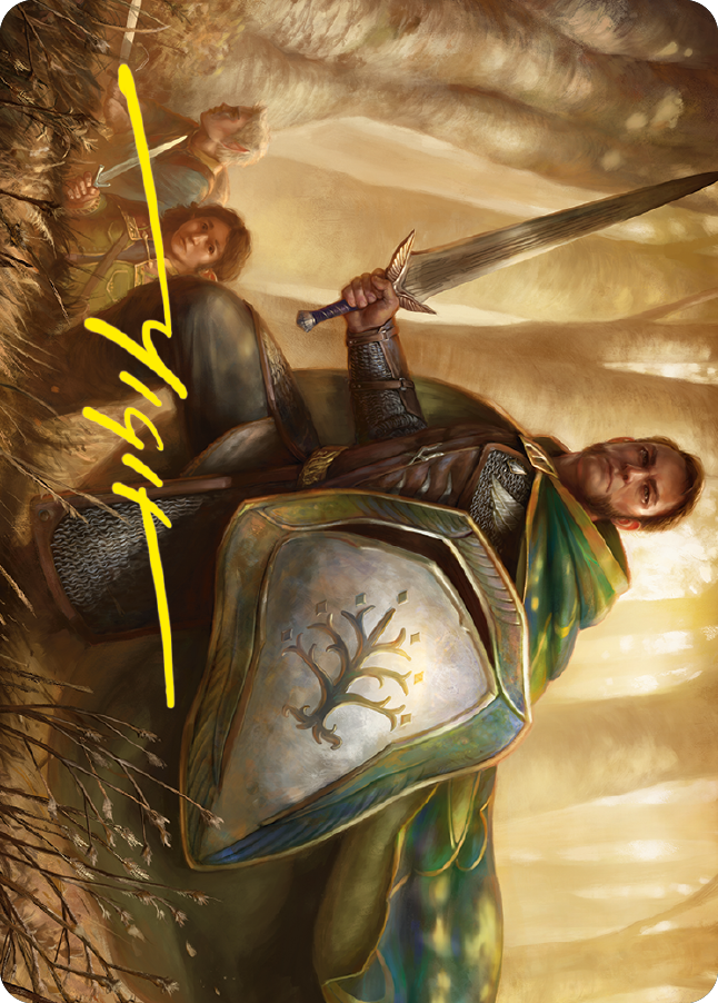 Boromir, Warden of the Tower Art Card (Gold-Stamped Signature) [The Lord of the Rings: Tales of Middle-earth Art Series] | Arkham Games and Comics