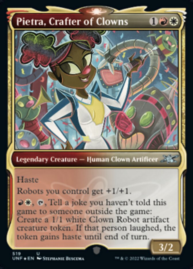 Pietra, Crafter of Clowns (Showcase) (Galaxy Foil) [Unfinity] | Arkham Games and Comics