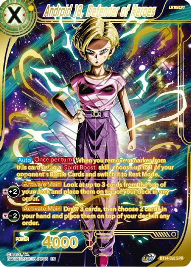 Android 18, Defender of Heroes (SPR) (BT14-093) [Cross Spirits] | Arkham Games and Comics