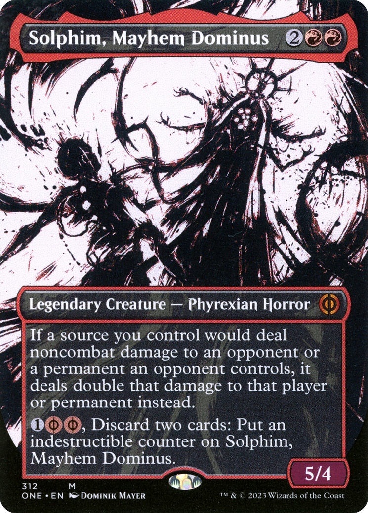 Solphim, Mayhem Dominus (Borderless Ichor) [Phyrexia: All Will Be One] | Arkham Games and Comics